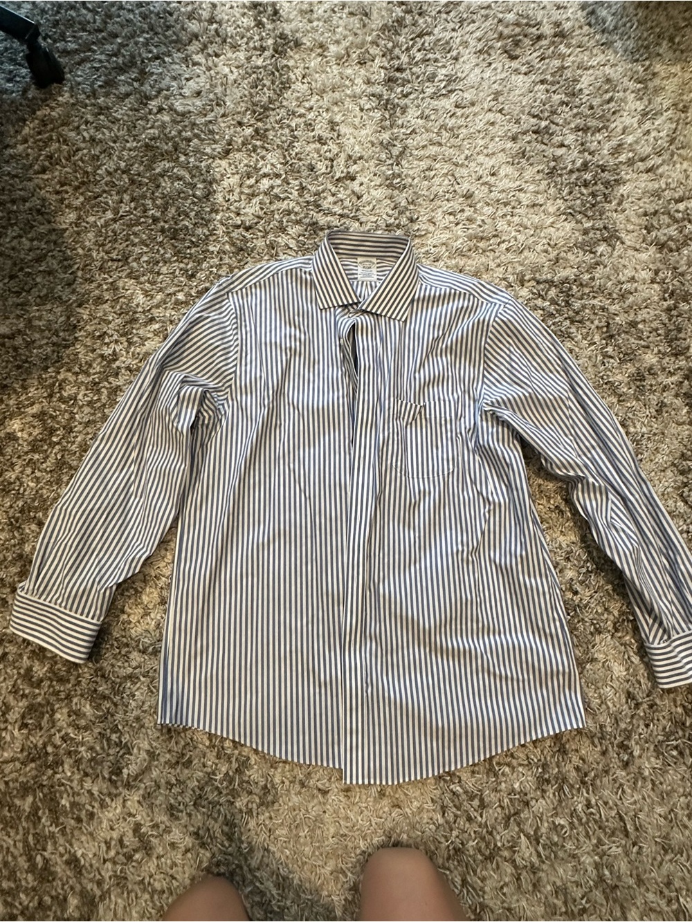 Brooks Brothers Blue and White Striped Dress Shirt